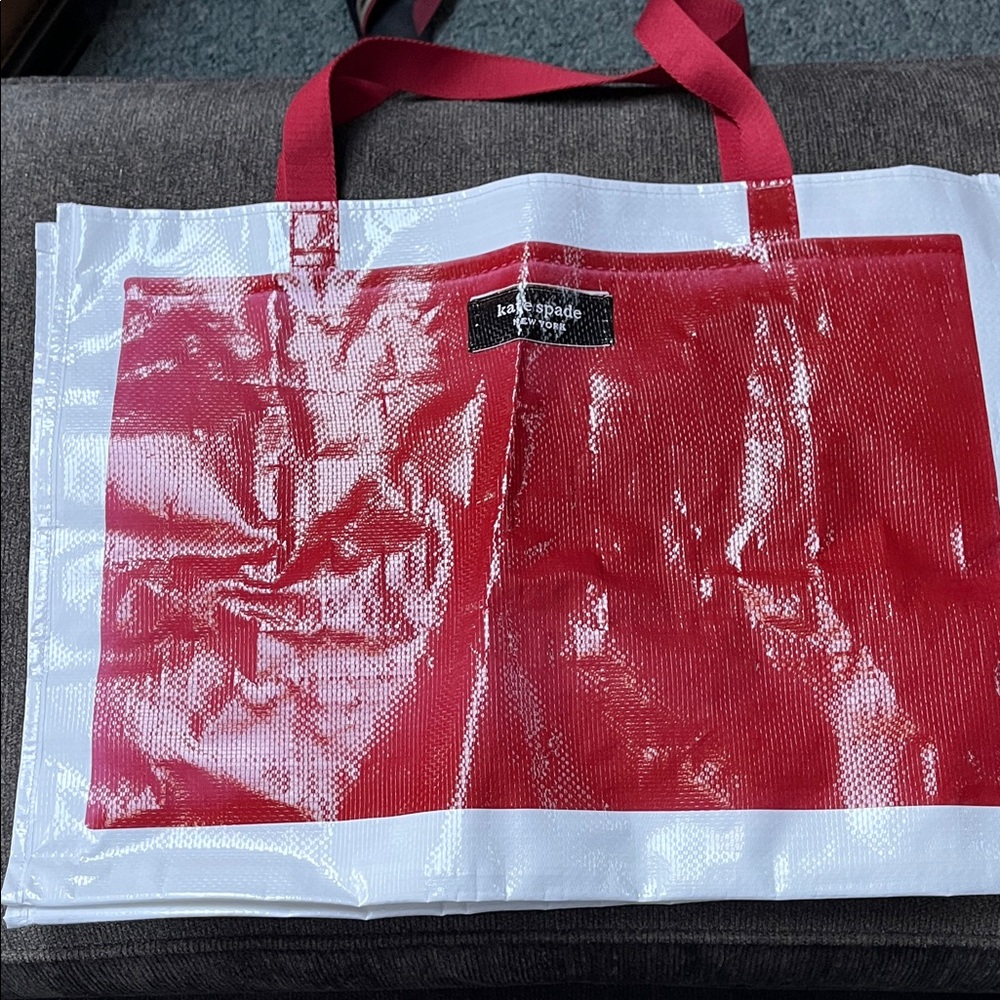 NWT Kate Spade Red and White Shopper Bag